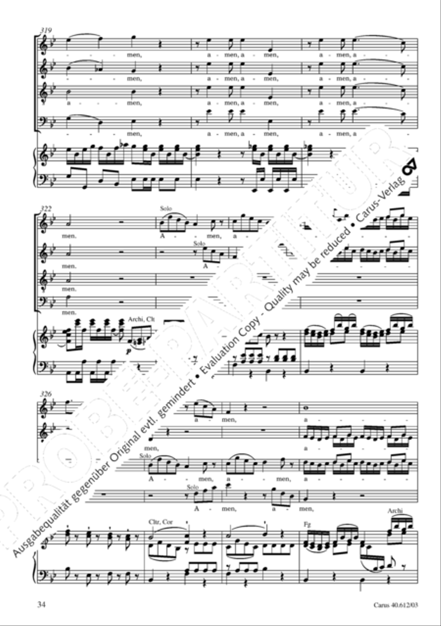 Harmoniemesse in B 4-Part scores gallery preview page 35