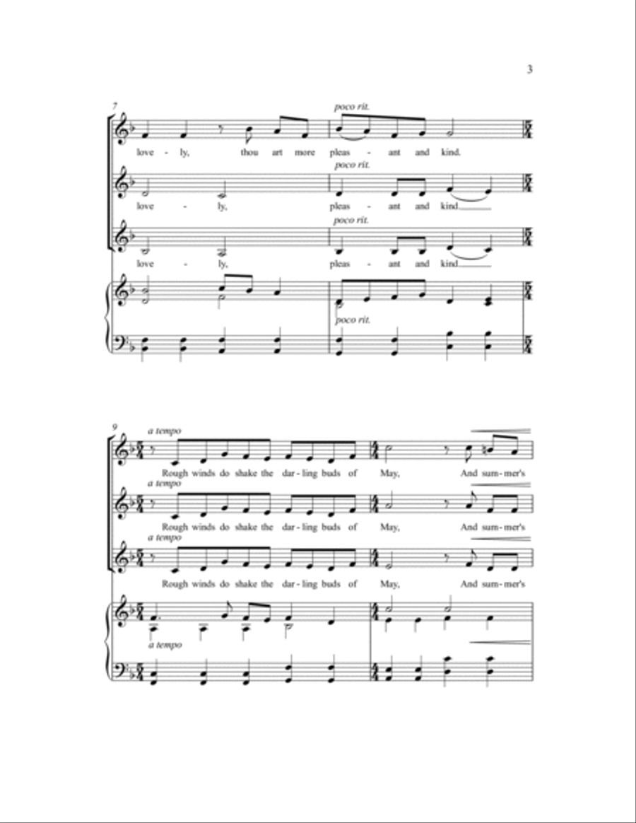 Shall I Compare Thee to a Summer's Day SSA scores gallery preview page 7