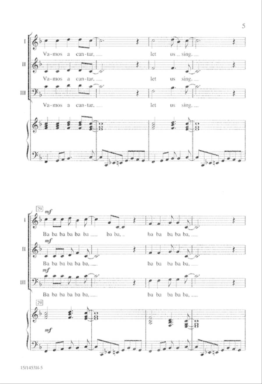 Spanish Fiesta Unison Choir scores gallery preview page 6