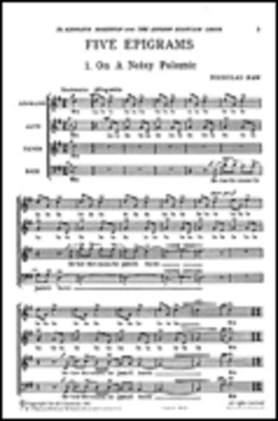 Nicholas Maw: Five Epigrams For Mixed Voices 4-Part scores gallery preview page 1