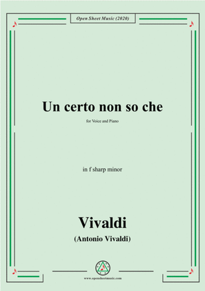 Book cover for Vivaldi-Un certo non so che,in f sharp minor,for Voice and Piano