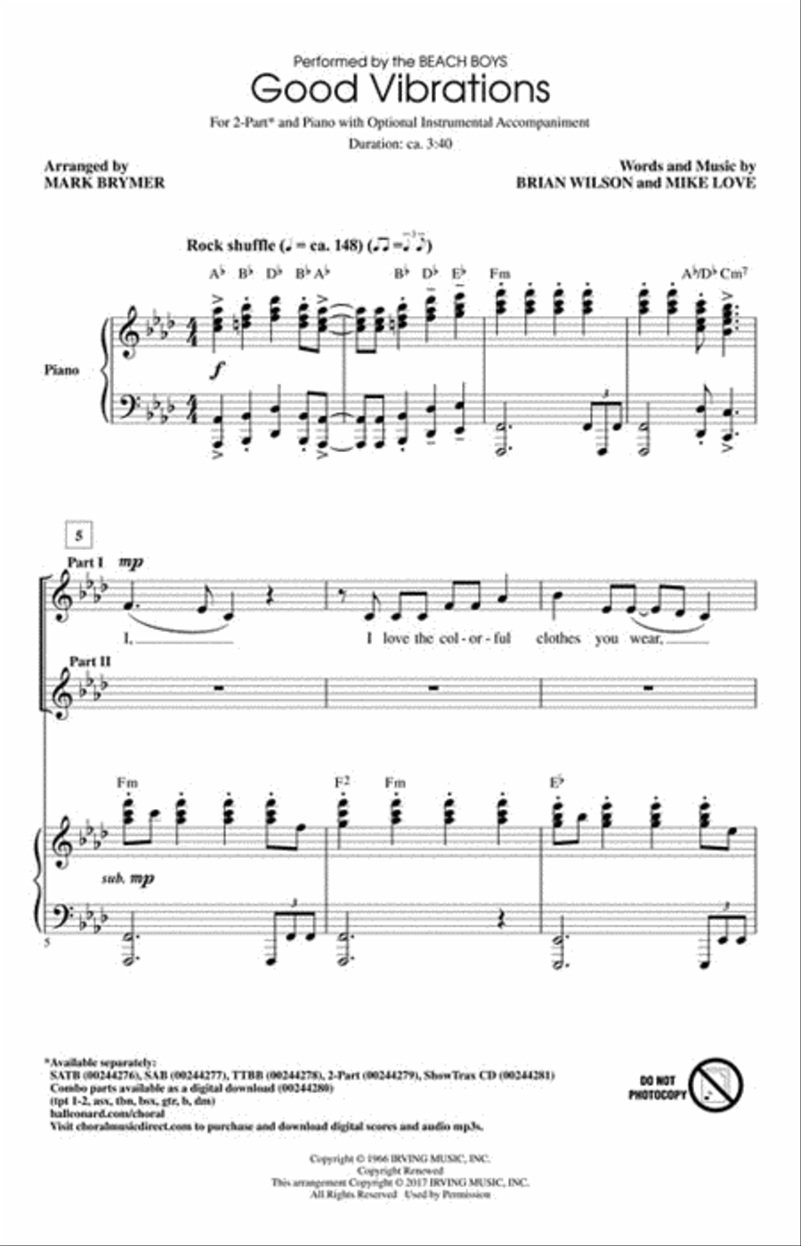 Good Vibrations 2-Part scores gallery preview page 2