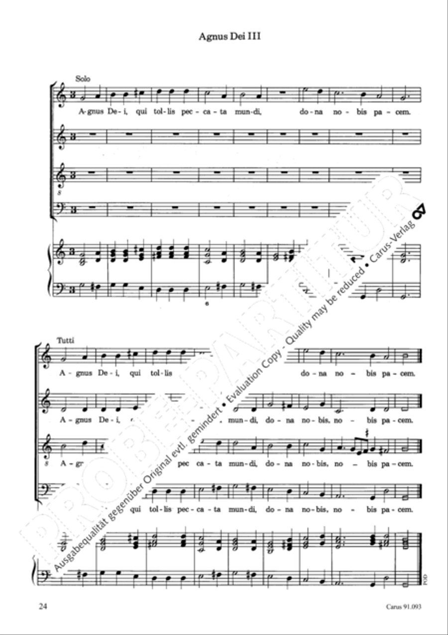 Missa brevis 4-Part scores gallery preview page 27