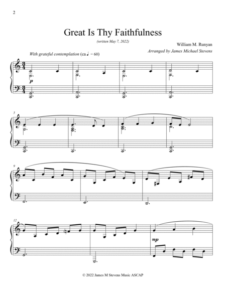 Great Is Thy Faithfulness - Piano Hymn Arrangement image number null