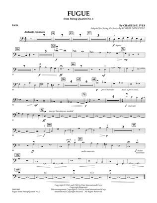 Book cover for Fugue from String Quartet No. 1 - Bass