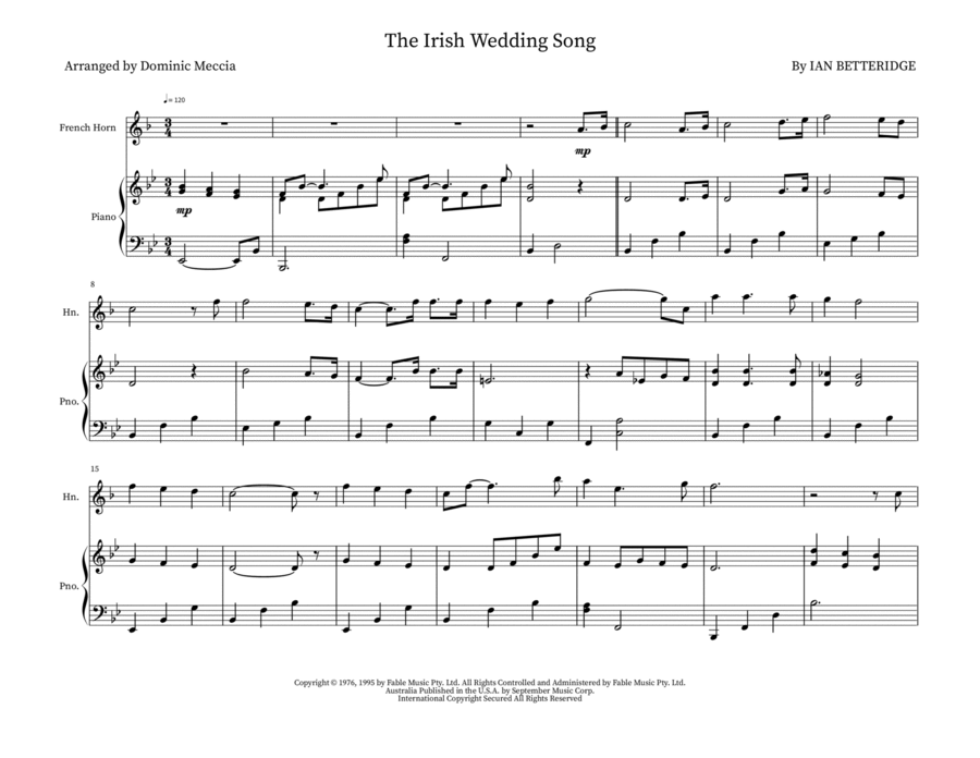 The Irish Wedding Song Brass Duet scores gallery preview page 1