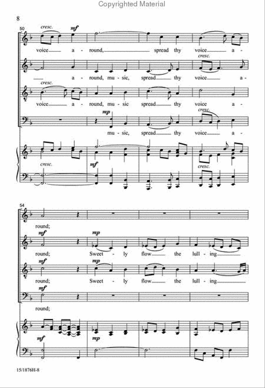 Music, Spread Thy Voice Around 4-Part scores gallery preview page 7