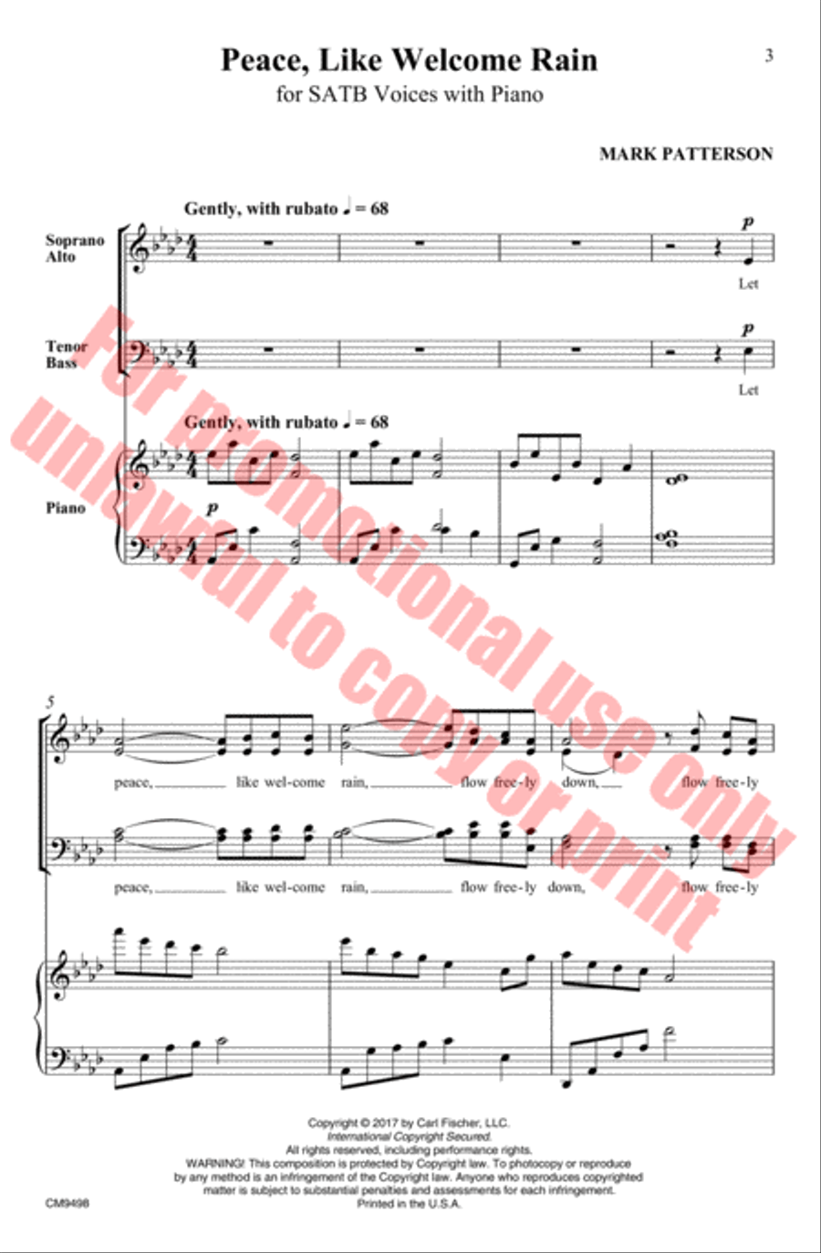 Peace, Like Welcome Rain Peace, Like Welcome Rain 4-Part scores gallery preview page 4