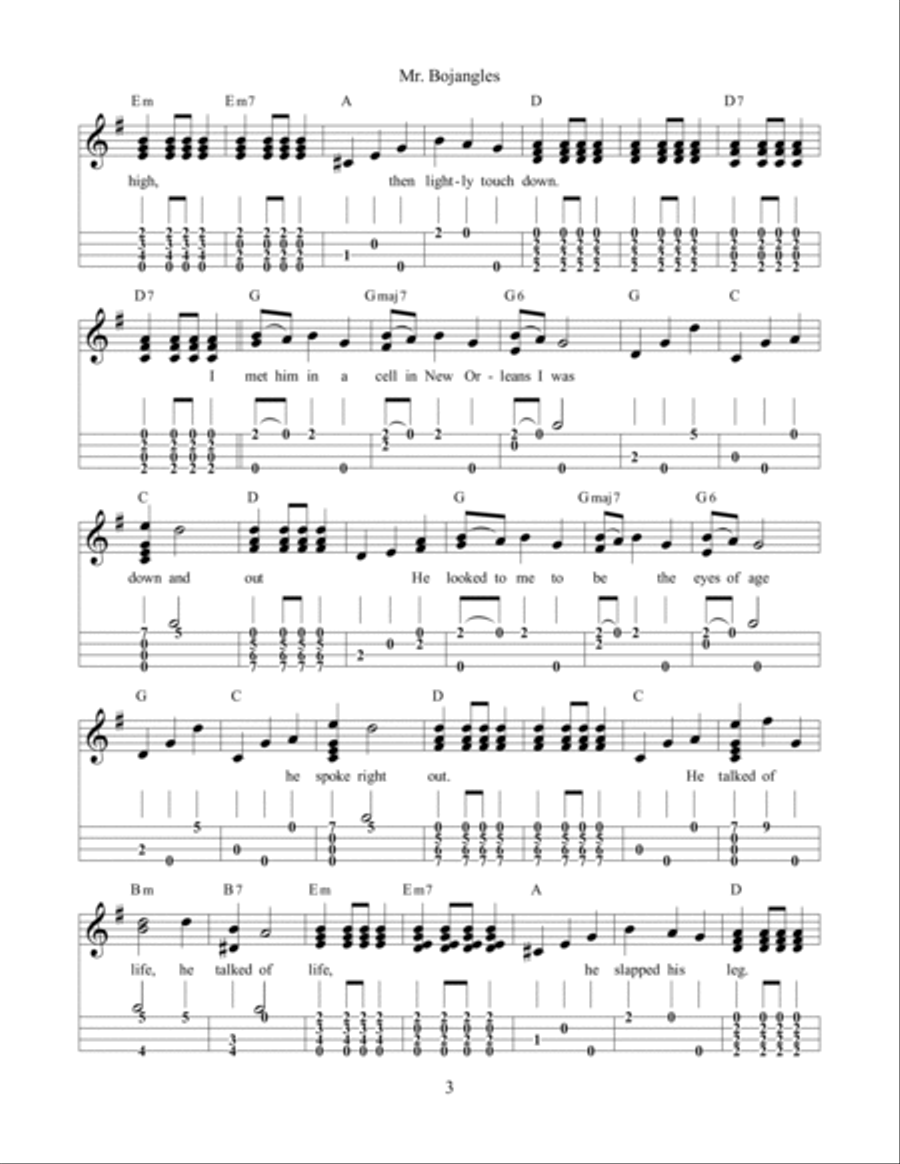 Mr. Bojangles Ukulele scores gallery preview page 3