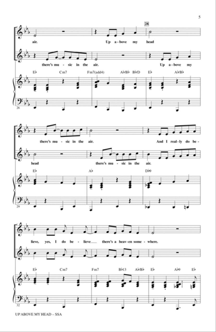 Up Above My Head (There's Music In The Air) SSA scores gallery preview page 4