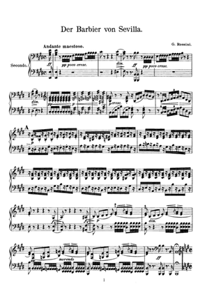 Book cover for Rossini The Barber of Sevilla Overture, for piano duet(1 piano, 4 hands), PR821