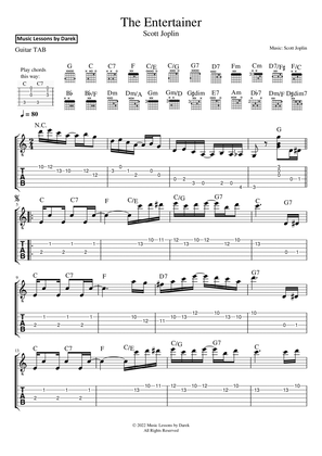 Book cover for The Entertainer (GUITAR TAB) [Scott Joplin]