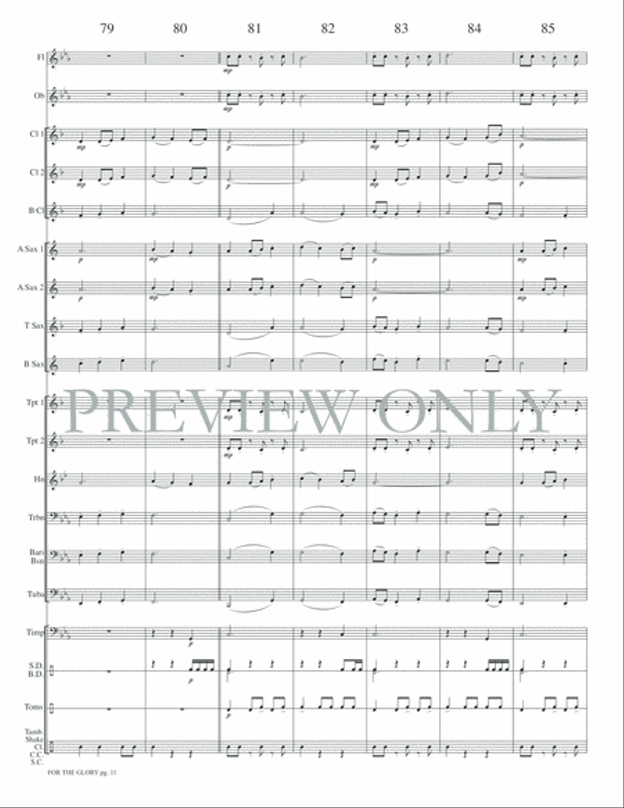For the Glory For the Glory Concert Band scores gallery preview page 14