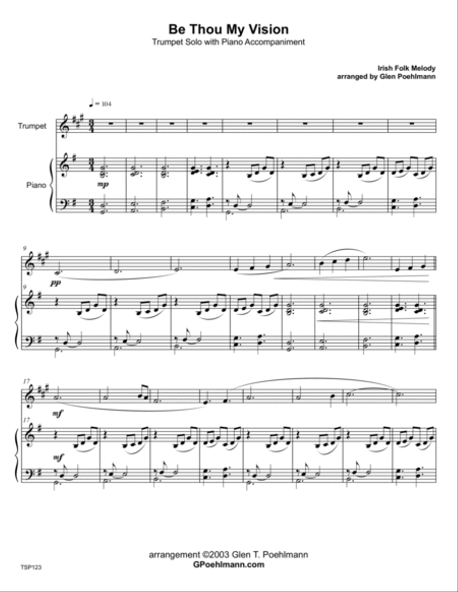 BE THOU MY VISION - TRUMPET SOLO with Piano Accompaniment Trumpet Solo scores gallery preview page 1