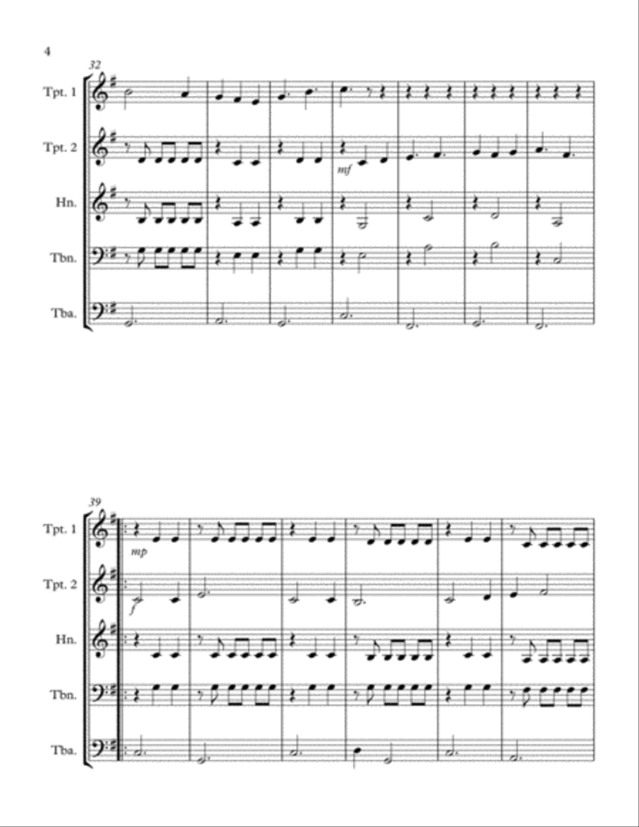 Theme and Variations: Cluck Old Hen Brass Ensemble scores gallery preview page 4