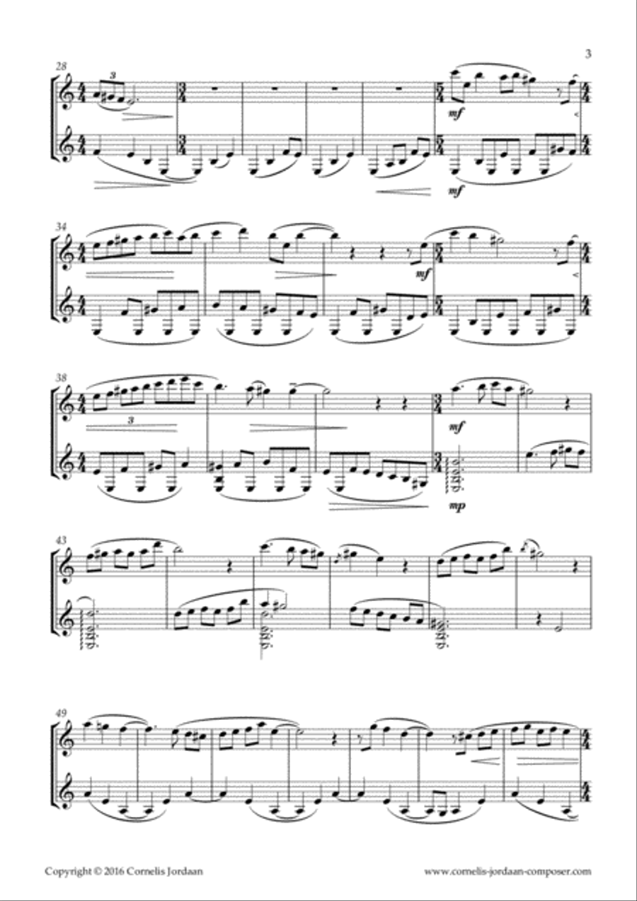 Alfeios, Music in Ancient Greek Style, for flute & guitar Flute scores gallery preview page 3