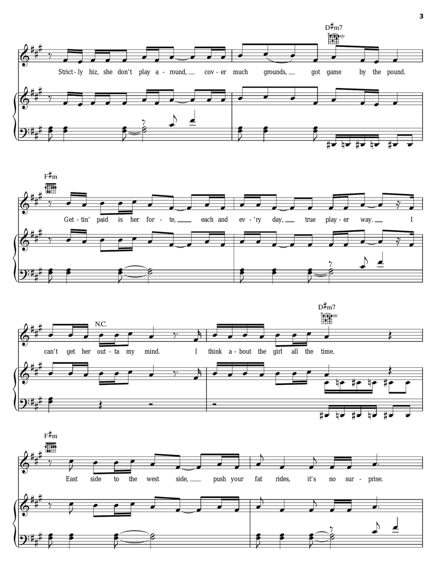 No Diggity Piano, Vocal, Guitar scores gallery preview page 3