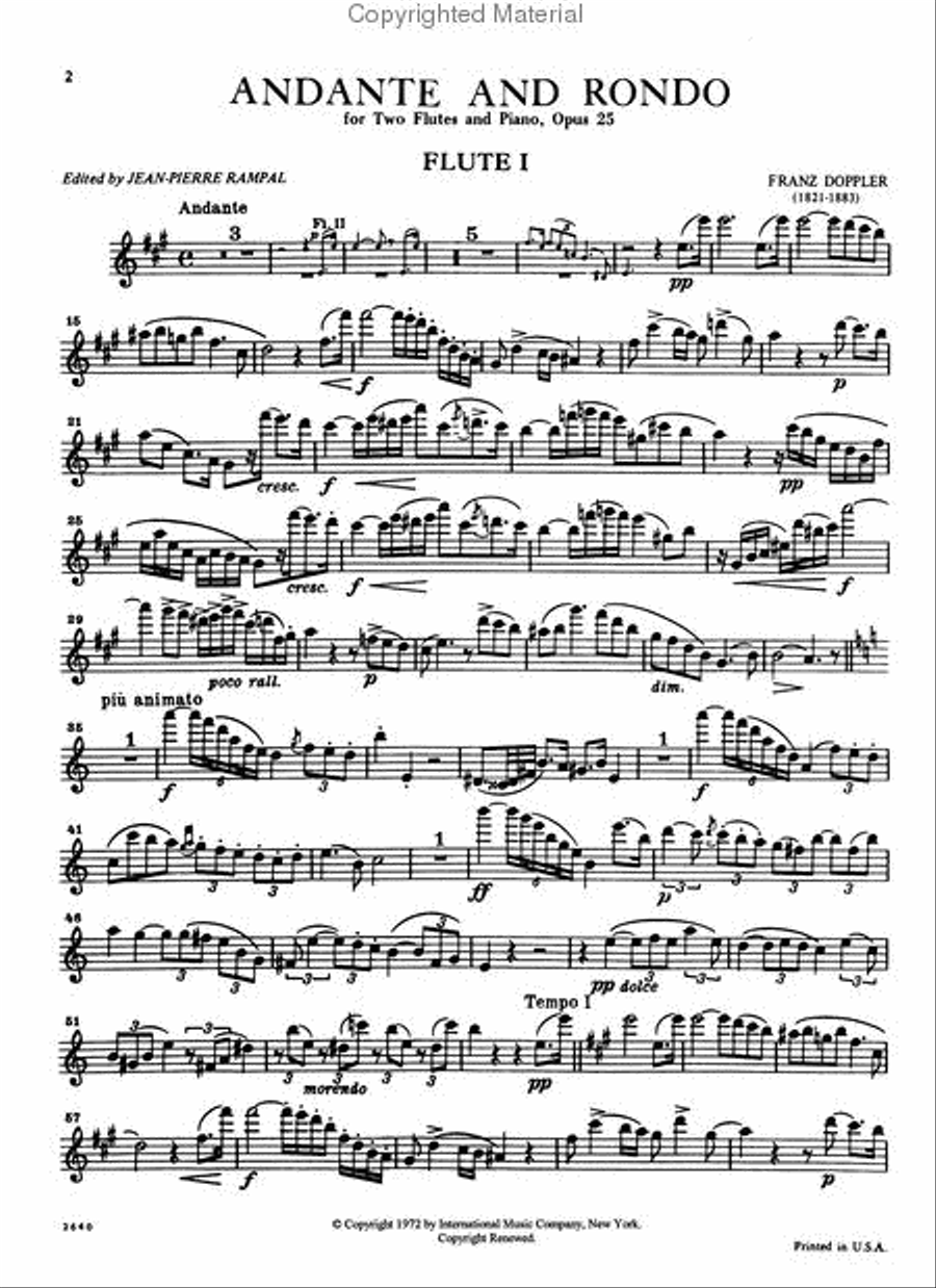 Andante And Rondo In C Major, Opus 25 Flute Duet scores gallery preview page 2