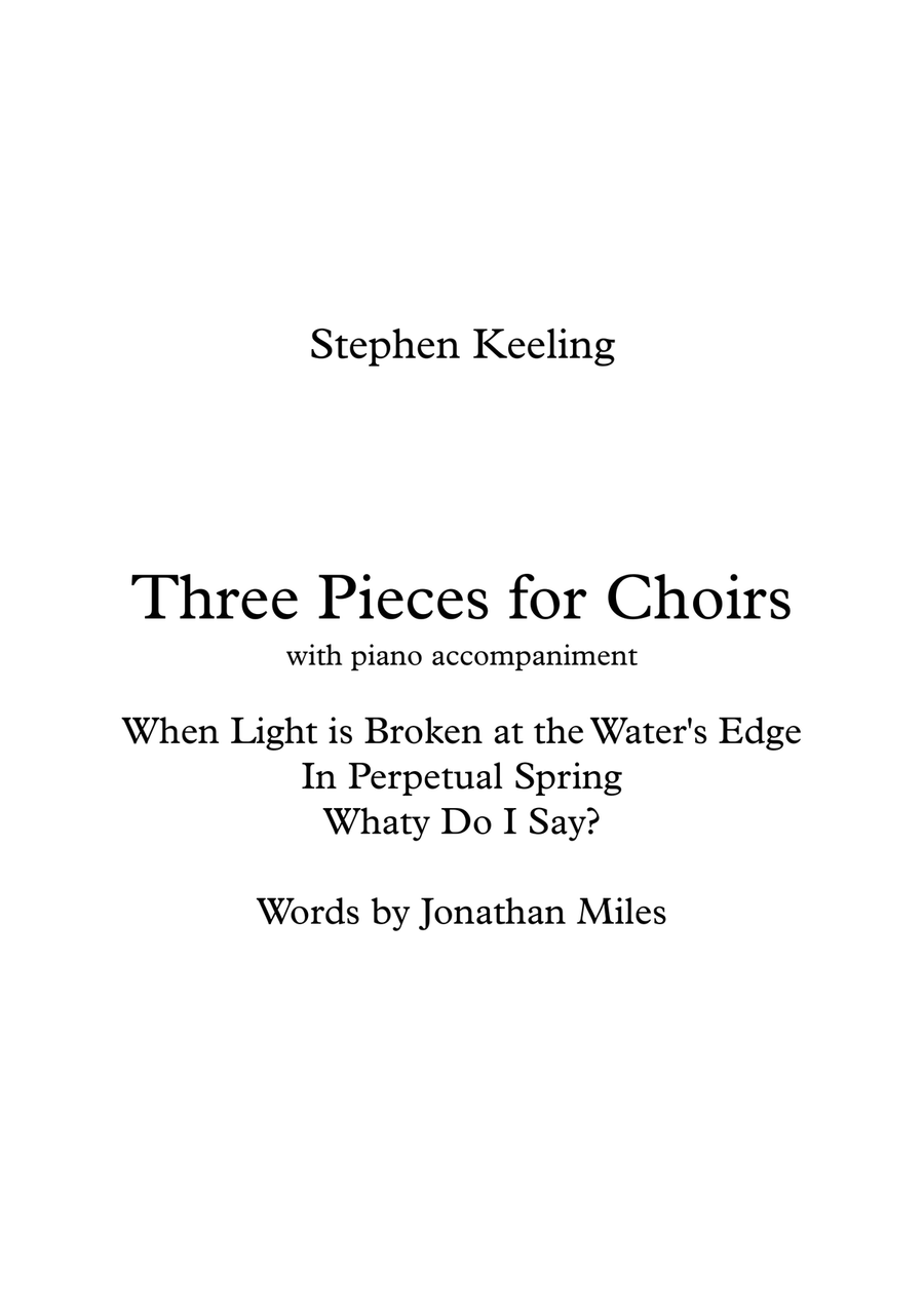 Three Pieces for Choirs 4-Part scores gallery preview page 1