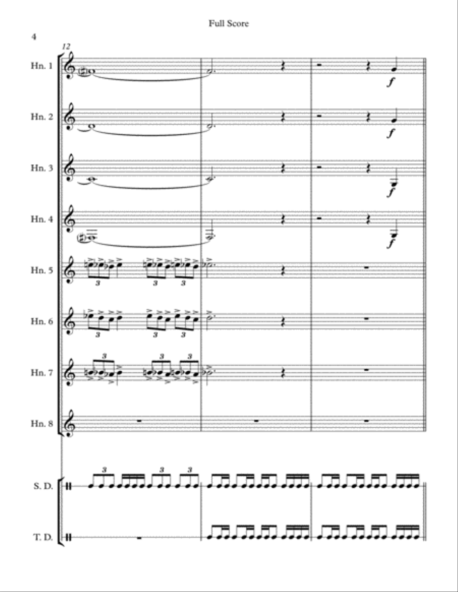All The Heroes for Horn Octet and Percussion Chamber Orchestra scores gallery preview page 4
