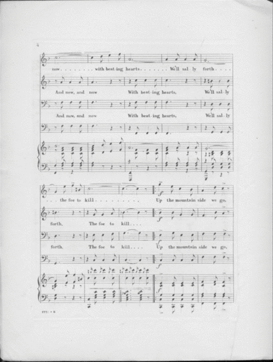 The Wolf is on the Hill. A Hunting Quartette for Male Voices Voice scores gallery preview page 4
