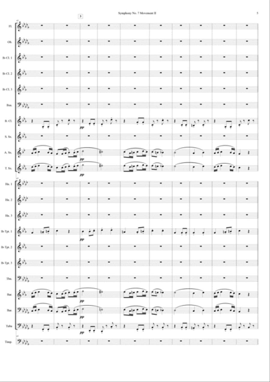 Symphony 7 Movement II Concert Band scores gallery preview page 5
