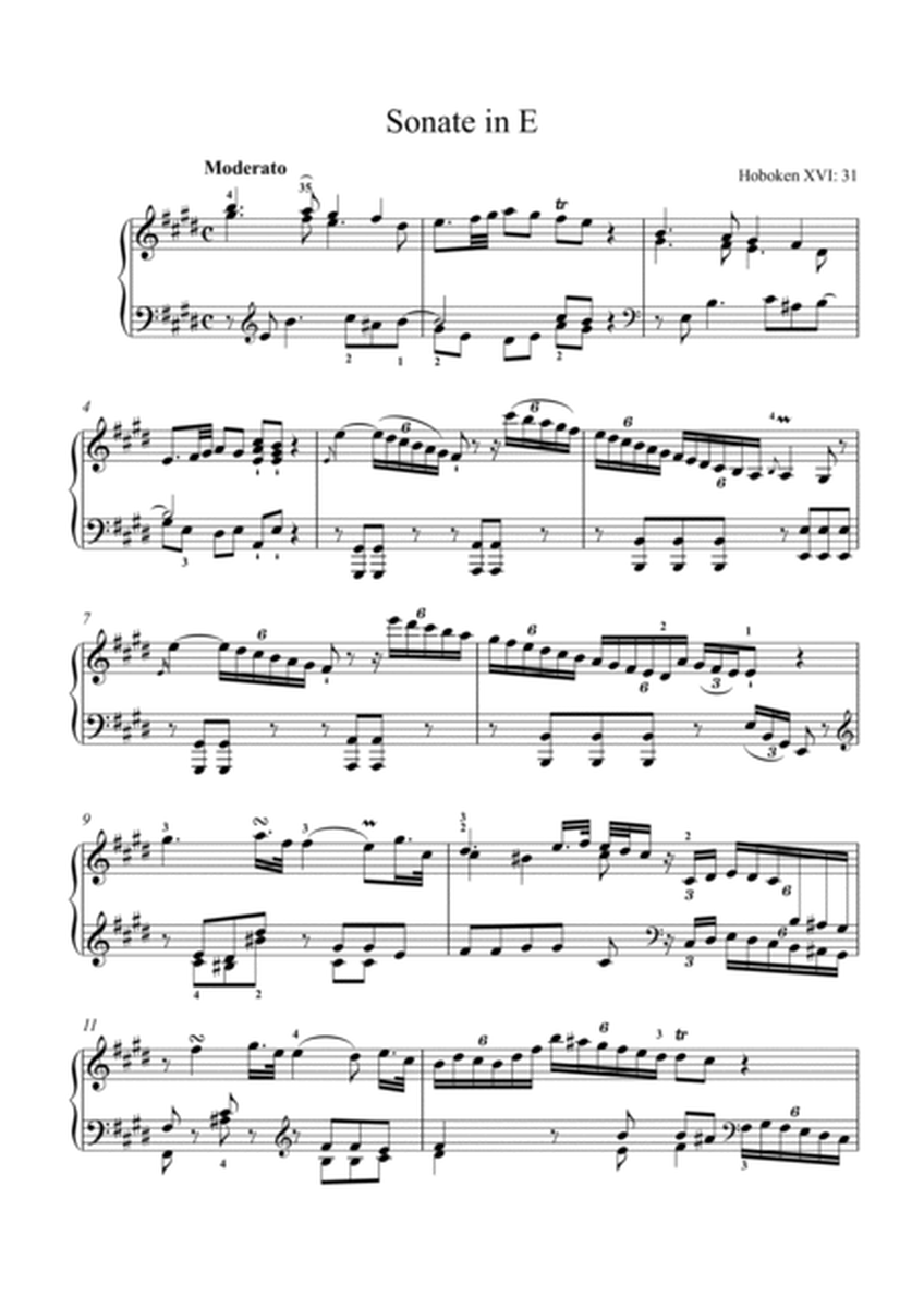 Haydn-Piano Sonata in E major,Hob.XVI.31(Piano solo) image number null