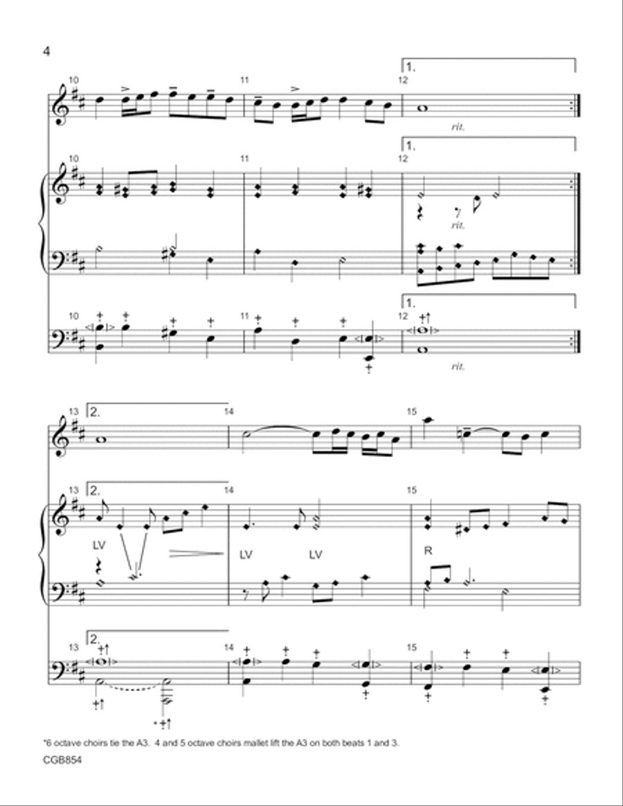 Air in D (from Orchestral Suite No. 3) Handbell Choir scores gallery preview page 4