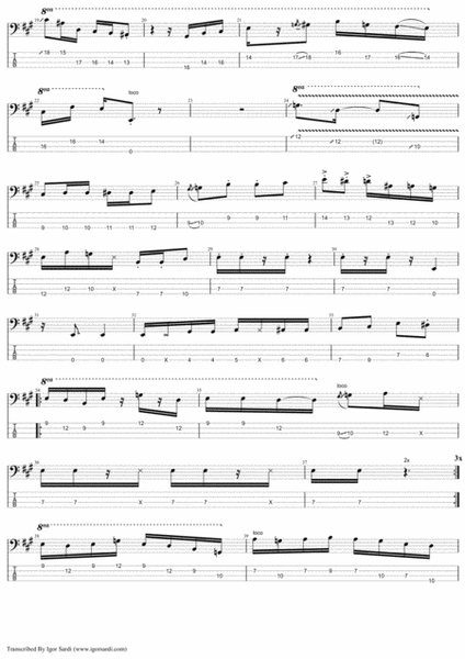 Jaco Pastorius - Solo Live in Germany - Complete and accurate Bass Transcription with tab image number null