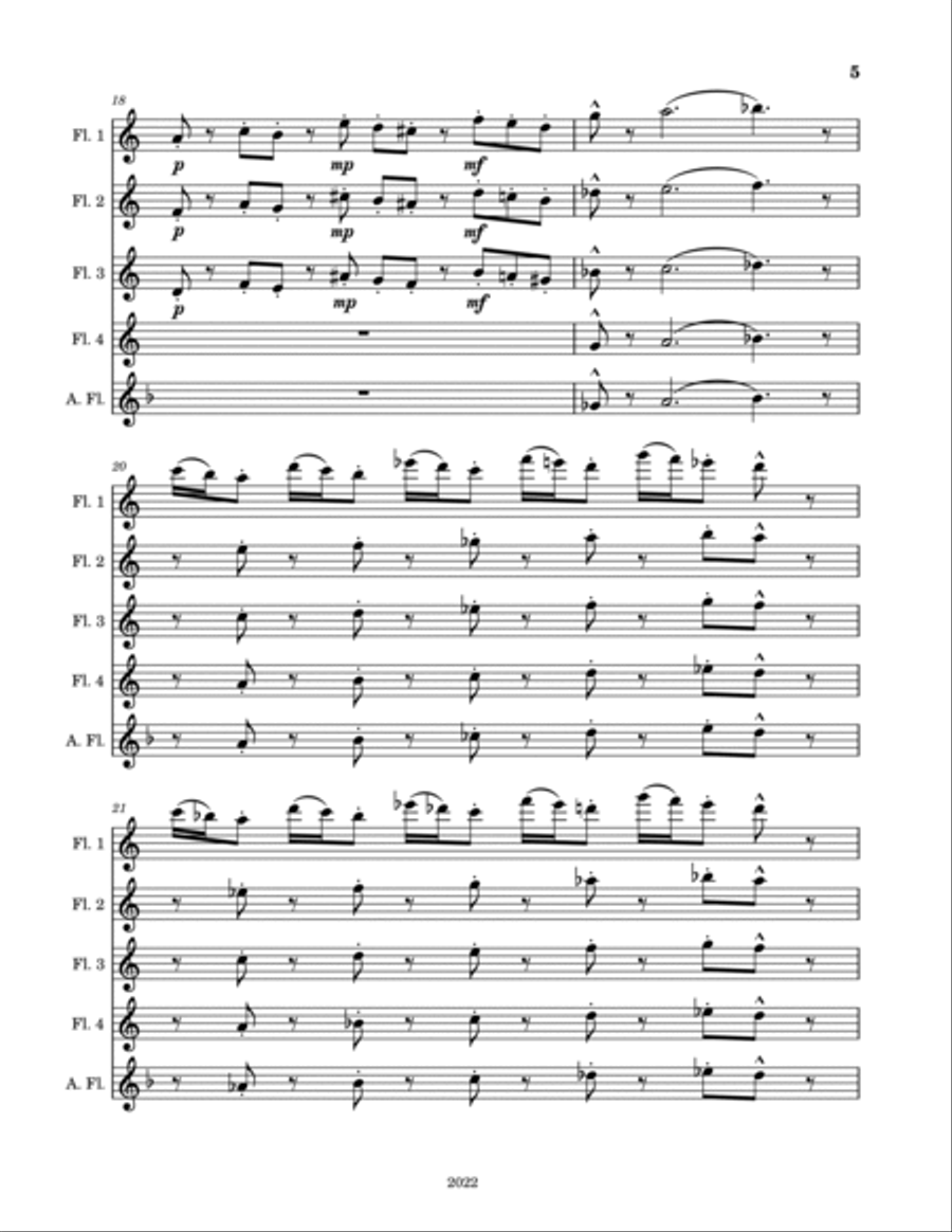 Flute Quintet No. 6302 Woodwind Quintet scores gallery preview page 5
