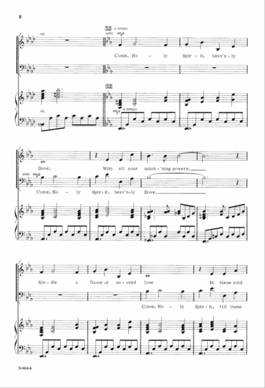 Come, Holy Spirit, Heavenly Dove 4-Part scores gallery preview page 7