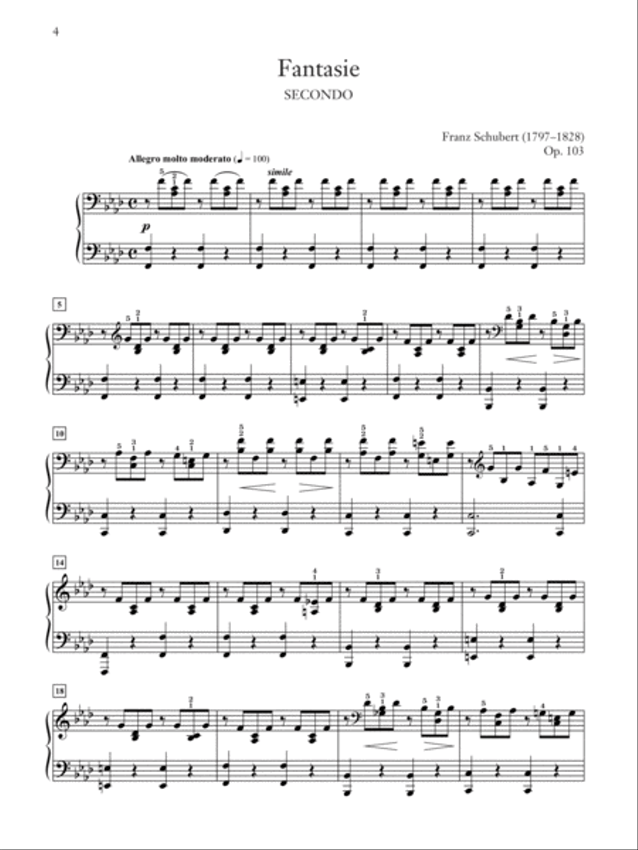 Schubert -- Fantasie in F Minor, Op. 103, D. 940 Small Ensemble scores gallery preview page 4