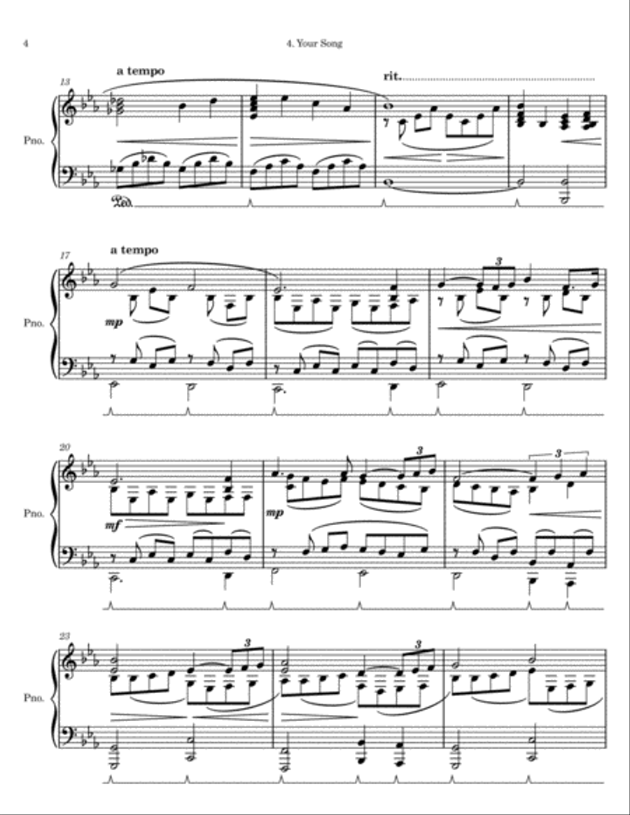 Your Song Your Song Piano Solo scores gallery preview page 4