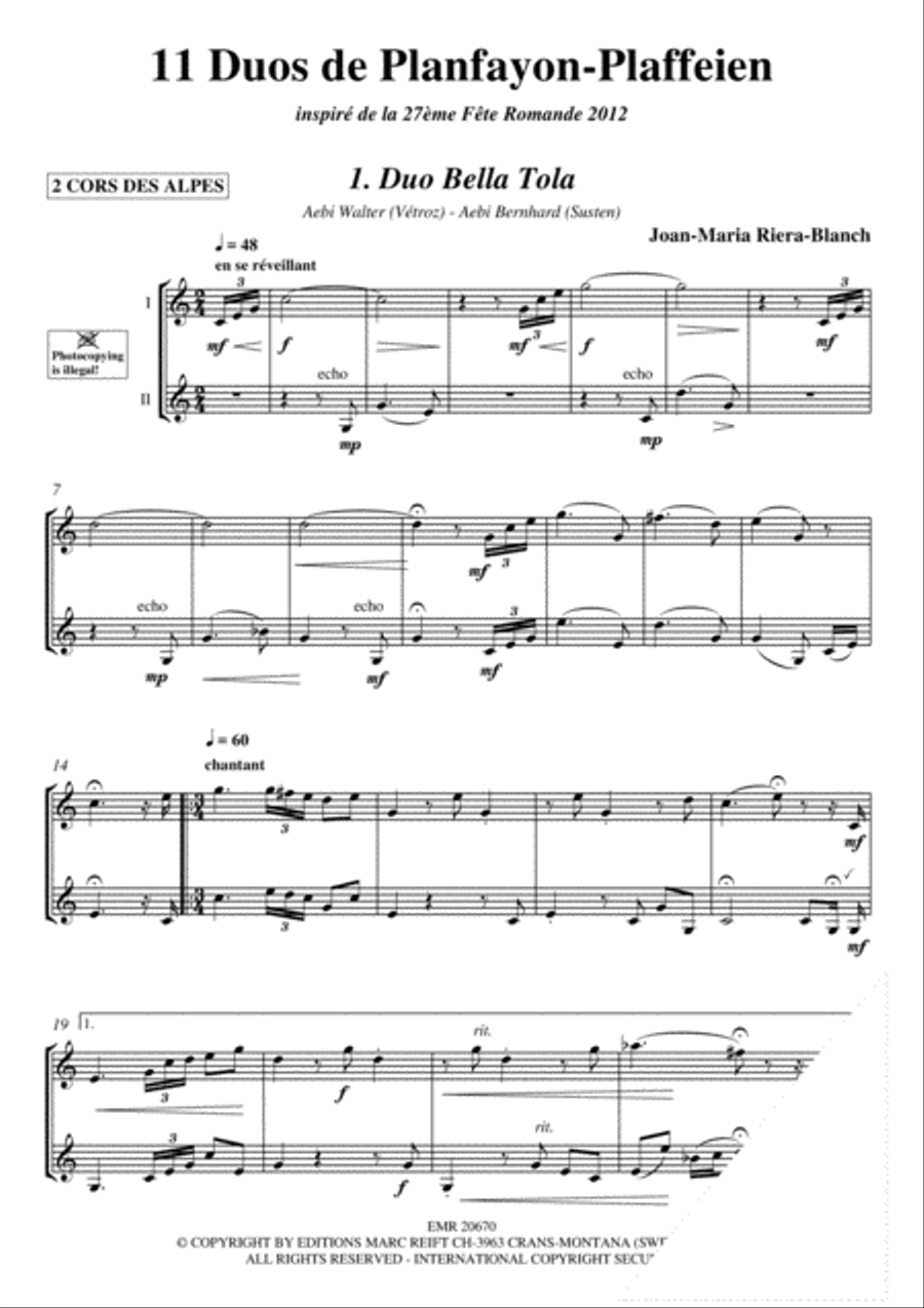 11 Duos Alphorn scores gallery preview page 3