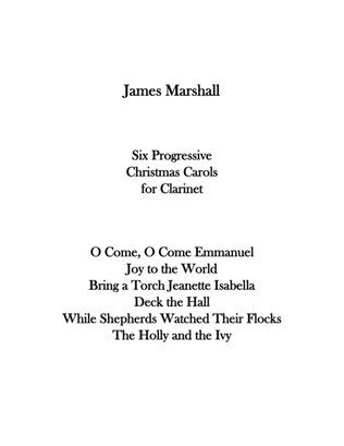 Book cover for Six Progressive Christmas Carols for Clarinet
