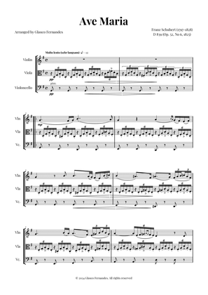 Ave Maria by Schubert for String Trio (Violin, Viola, Cello)