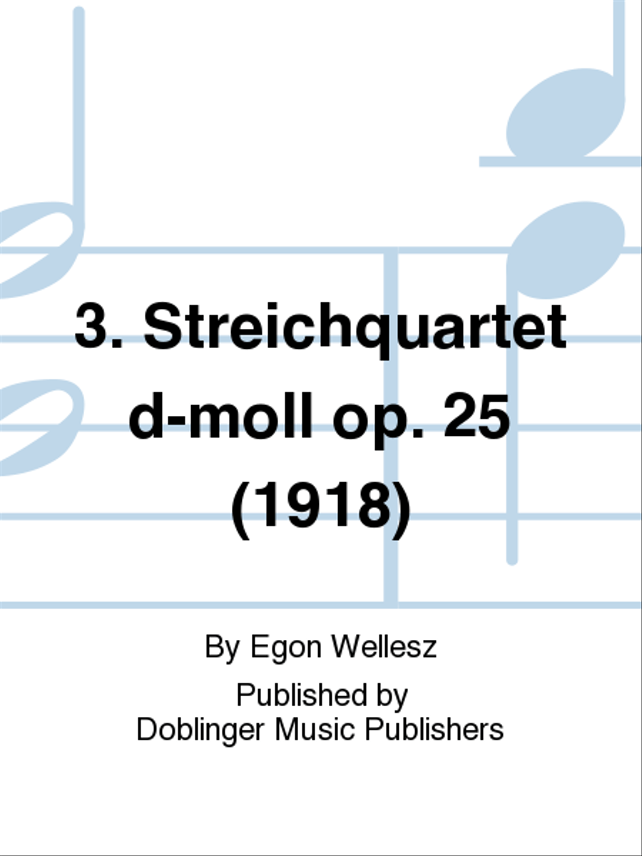 3. Streichquartet d-moll op. 25 (1918) String Quartet scores gallery preview page 1