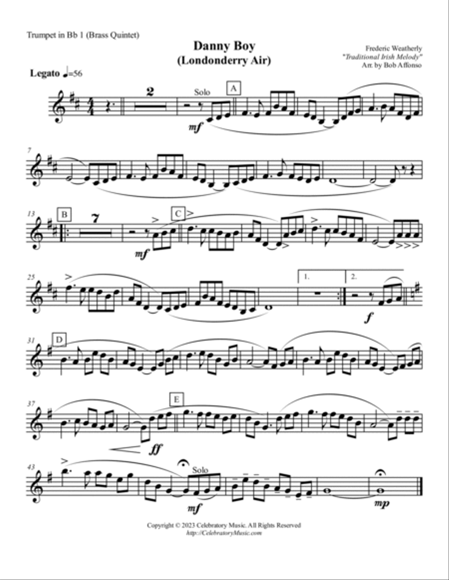 Danny Boy Brass Quintet scores gallery preview page 5