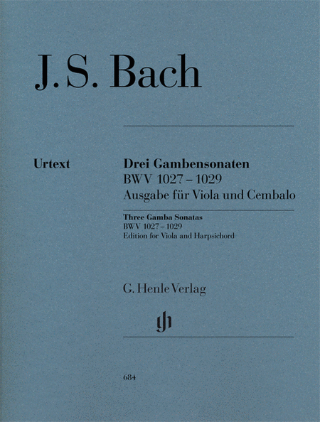 Bach, Johann Sebastian: Sonatas for Viola da Gamba and Harpsichord BWV 1027-1029