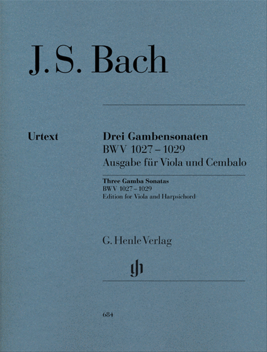 Sonatas for Viola da Gamba and Harpsichord BWV 1027-1029 Viola da Gamba scores gallery preview page 1