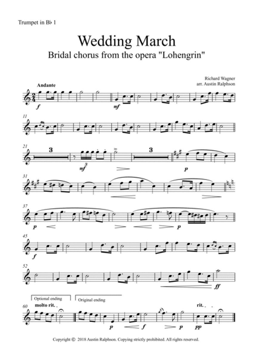 Wedding March (Bridal Chorus from 'Lohengrin': Here Comes The Bride) - brass quintet optional organ image number null