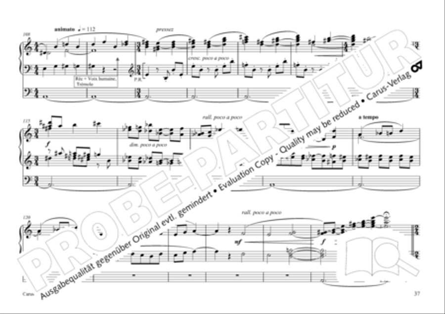 Tournemire: Funf Improvisationen fur Orgel solo Organ Solo scores gallery preview page 37