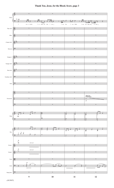 Thank You, Jesus, For the Blood - Downloadable Orchestral Score and Parts