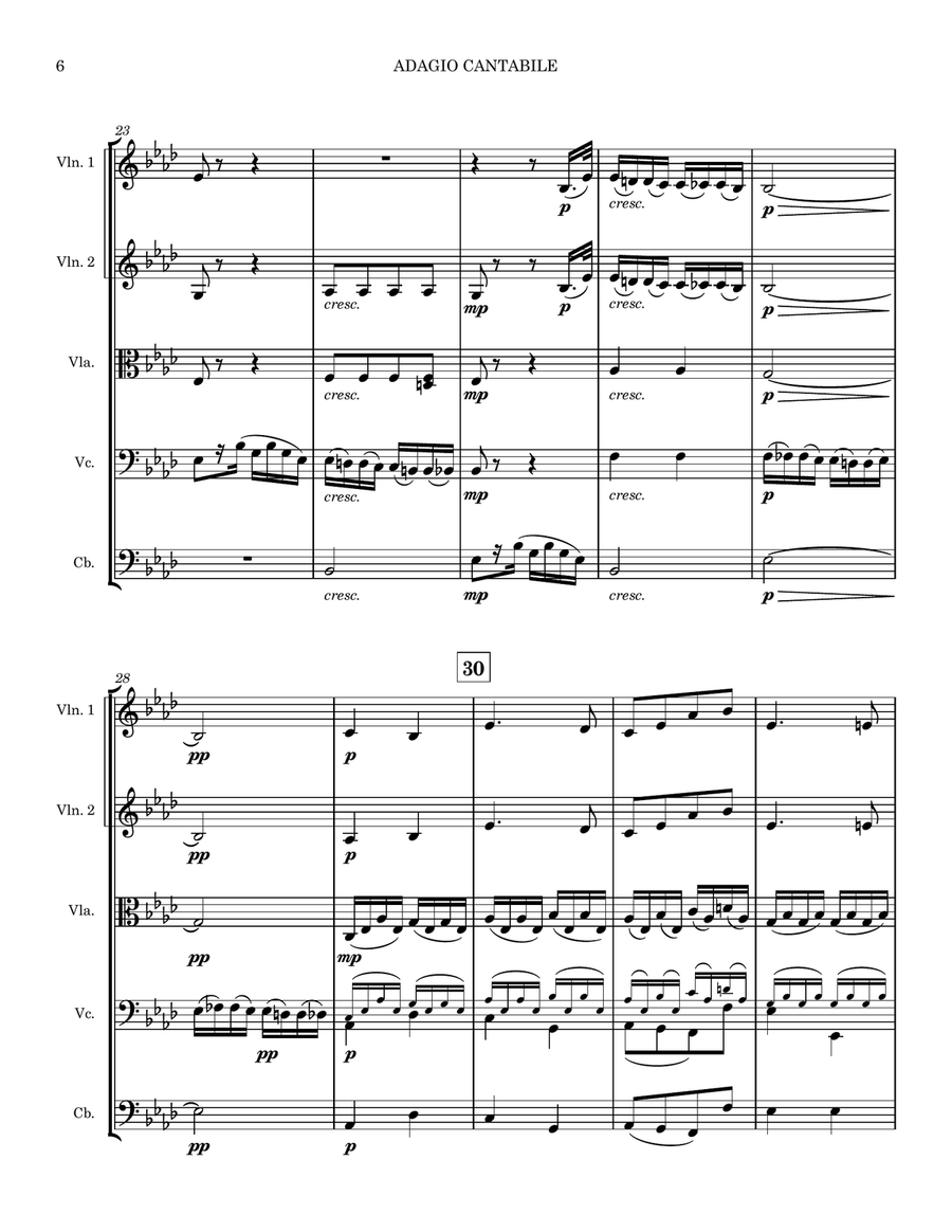 Adagio Cantabile for String Orchestra String Orchestra scores gallery preview page 6