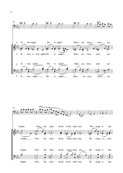 Silent Night (new tune) - for SATB & Cello image number null