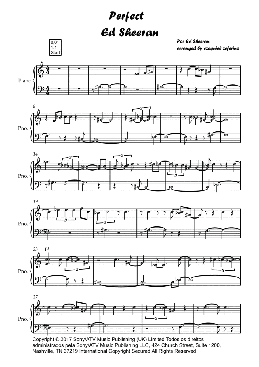 Perfect Easy Piano scores gallery preview page 1
