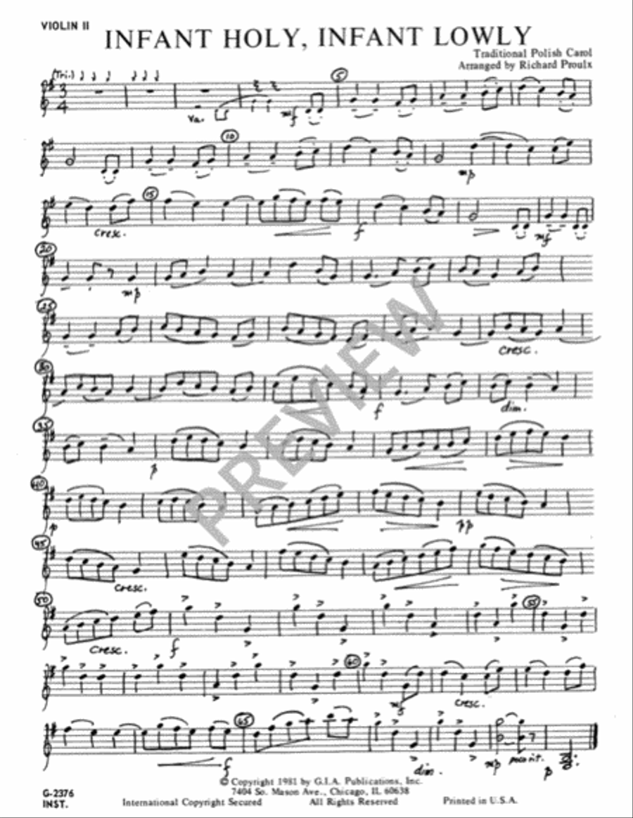 Infant Holy, Infant Lowly - Instrument edition Oboe scores gallery preview page 5