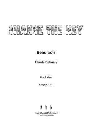 Book cover for Beau Soir - E Major