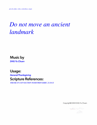 Do not move an ancient landmark