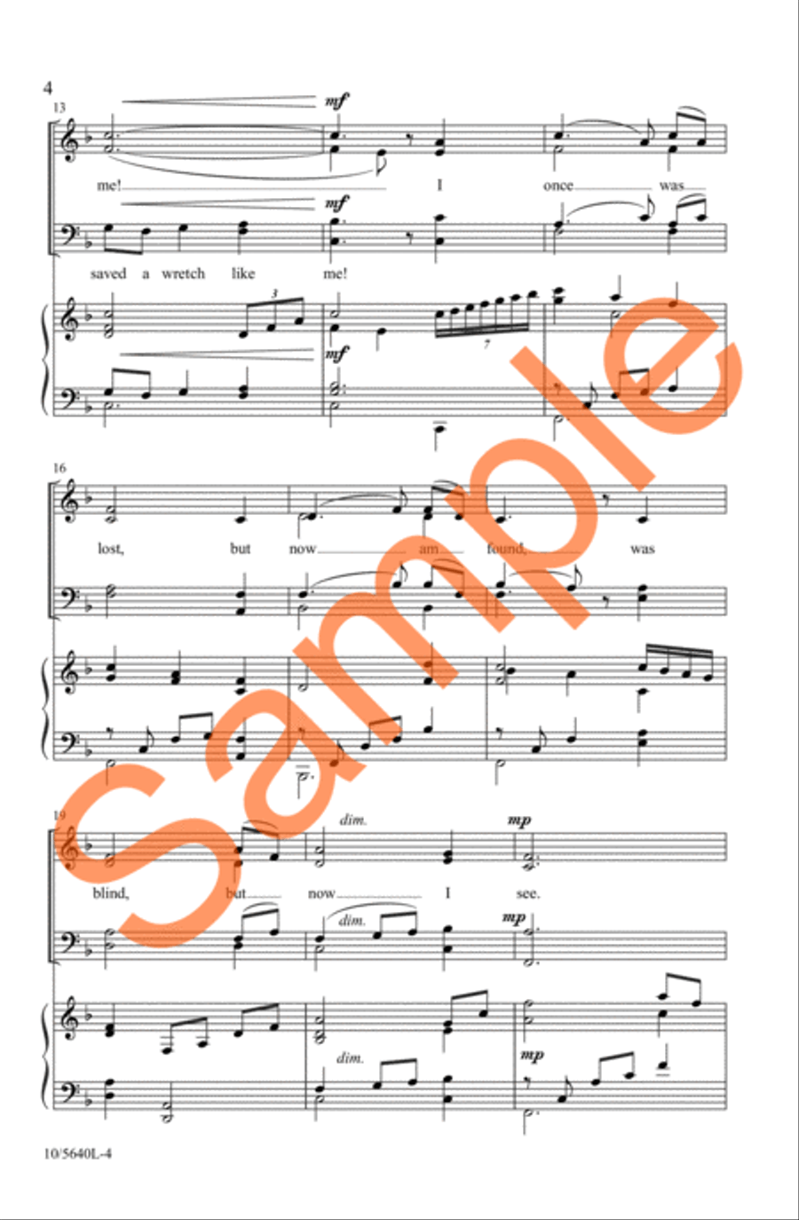 Amazing Grace! How Sweet the Sound 4-Part scores gallery preview page 4